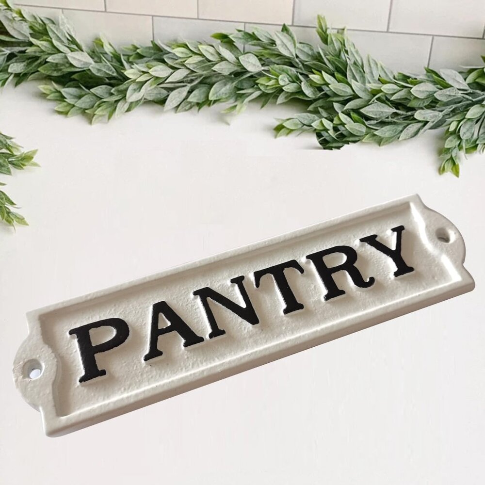 Cast Iron PANTRY Wall Plaque Sign Farmhouse Industrial Look